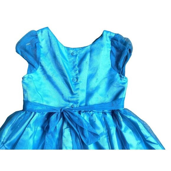 Jona Michelle Teal Blue Green Layered Dress with Rhinestones 6 - Picture 4 of 16